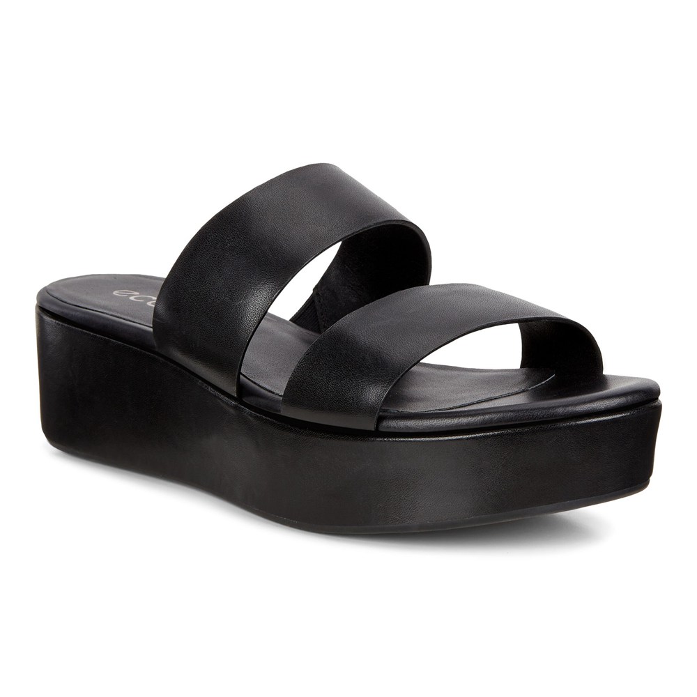 Sandalias Mujer - ECCO Elevate Plateau Flat - Negros - UGT265379